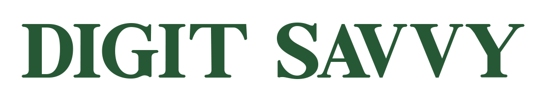 Digit Savvy green logo on black background
